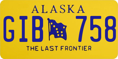 AK license plate GIB758