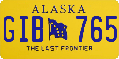 AK license plate GIB765