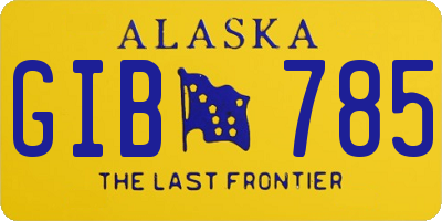 AK license plate GIB785