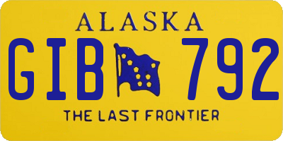 AK license plate GIB792