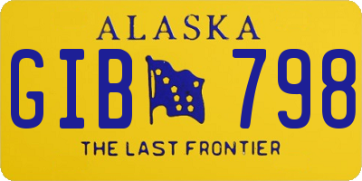 AK license plate GIB798