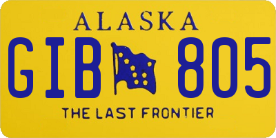 AK license plate GIB805
