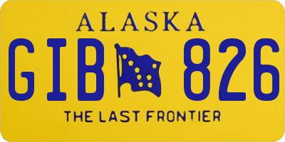 AK license plate GIB826