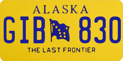 AK license plate GIB830