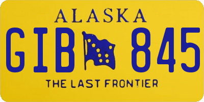 AK license plate GIB845