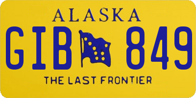 AK license plate GIB849