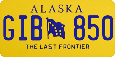 AK license plate GIB850