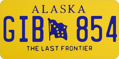 AK license plate GIB854