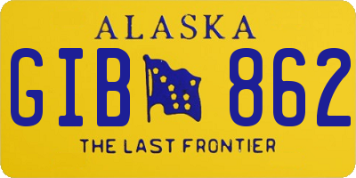 AK license plate GIB862