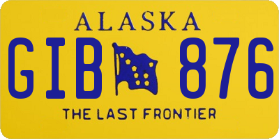 AK license plate GIB876