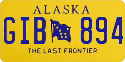 AK license plate GIB894