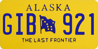 AK license plate GIB921
