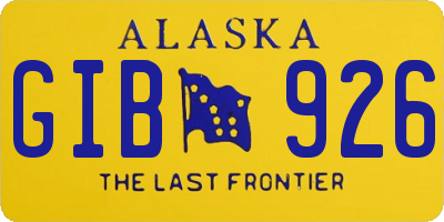 AK license plate GIB926