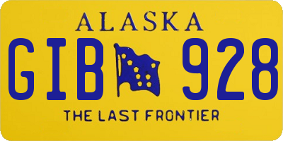 AK license plate GIB928