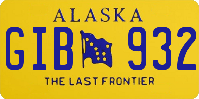 AK license plate GIB932