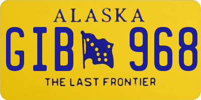 AK license plate GIB968