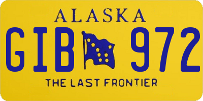 AK license plate GIB972