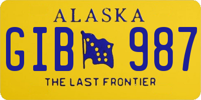 AK license plate GIB987