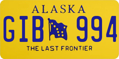 AK license plate GIB994