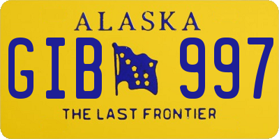 AK license plate GIB997