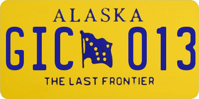 AK license plate GIC013