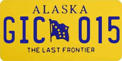 AK license plate GIC015