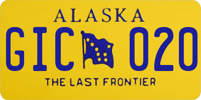 AK license plate GIC020