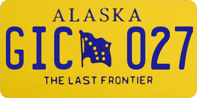 AK license plate GIC027