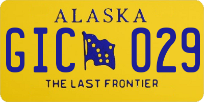 AK license plate GIC029