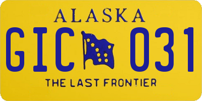 AK license plate GIC031