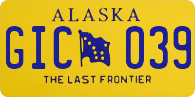 AK license plate GIC039
