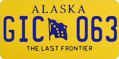 AK license plate GIC063