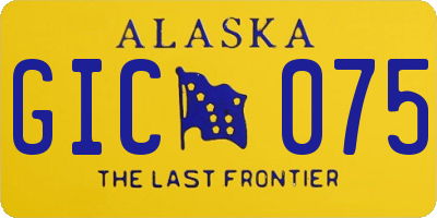 AK license plate GIC075