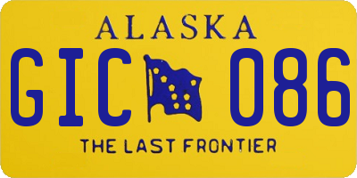 AK license plate GIC086