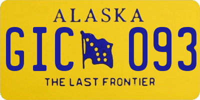 AK license plate GIC093