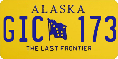 AK license plate GIC173