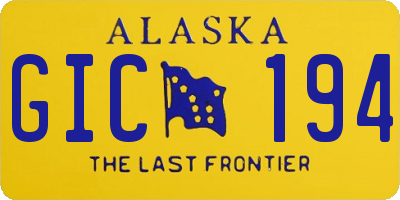 AK license plate GIC194