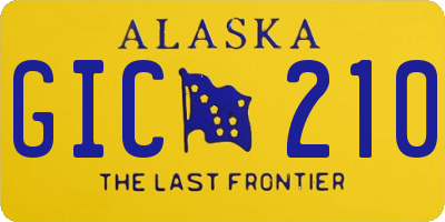 AK license plate GIC210