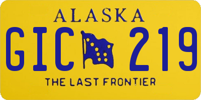 AK license plate GIC219