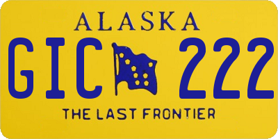 AK license plate GIC222