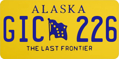 AK license plate GIC226