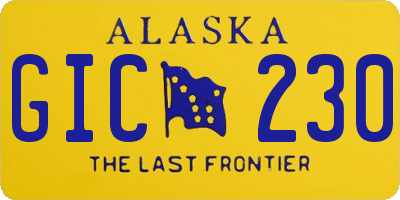AK license plate GIC230
