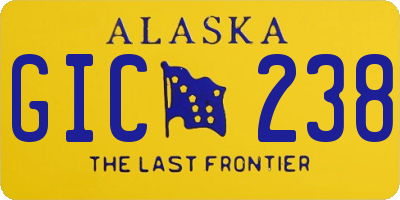 AK license plate GIC238
