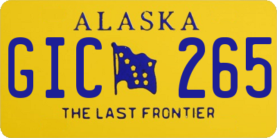 AK license plate GIC265