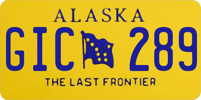 AK license plate GIC289