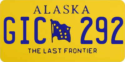 AK license plate GIC292