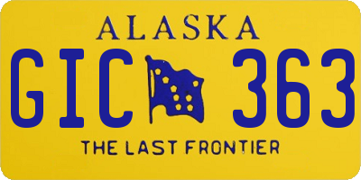 AK license plate GIC363