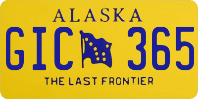 AK license plate GIC365