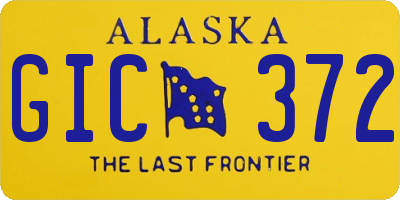 AK license plate GIC372