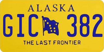 AK license plate GIC382